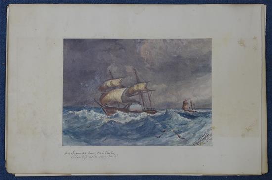 Commander J.Corbett (19th C.) Naval officers sketches of voyages in the 1850s including Attack on the Forts at Fatshan, China in 1857